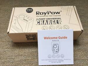 海外用変圧器　RoyPow C36 3-Port Wall Charger シガレット　PD3.0　QC3.0　USB-C　USB-A　海外旅行用に！