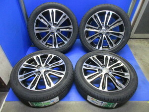 ガリ傷無 ダイハツ純正　 タント カスタム +新品サマータイヤ　165/55R15　 4.5J +45 PCD100 4穴 15インチ 　ムーヴ　ウエイク　キャンバス