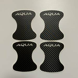 AQUA　PK10系　ドアハンドル傷防止カーボンシート　ロゴ入り　訳あり品　AQUASTYLE　N