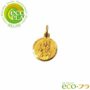 ヴィンテージ メダリオン トップ 18K yellow GOLD RICORDO DELLA CRESIMA 750 YG 希少 ビンテージ