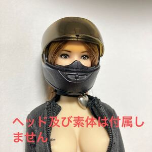 1\6サイズ フルフェイスのヘルメット　中古品　グローブ付き　オビツヘッド、クールガール等の小振りなヘッド用です。tbleague very cool