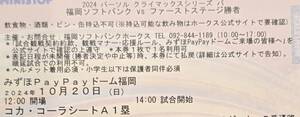 10月20日コカ・コーラシートほぼ最前列２枚