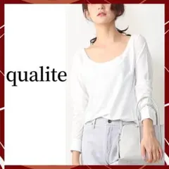 【美品】カリテ-qualite-カフス付インナーカットソー サイズM