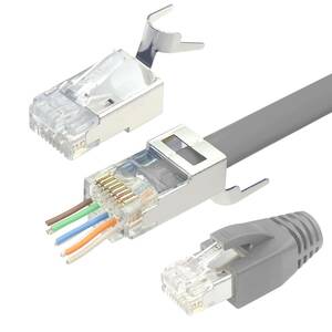 VCELINK 貫通式 RJ45コネクタ+保護カバー ロードバー付き CAT6A CAT7 LANケーブル用 爪折れ防止 配線簡単