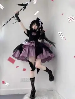 ロリータ❤️オリジナル 洋服 ドレス　小悪魔　コスプレ　かわいい　K419