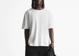 送料無料 ZARA ザラ ダメージ 無地 Tシャツ ホワイト 加工 L