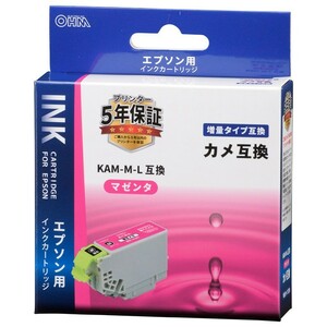 エプソン互換インク カメ マゼンタ 増量タイプ_INK-EKAMXL-M 01-3878 オーム電機