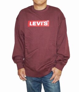 新品 ♪★ リーバイス Levis スウェット トレーナー メンズ 387120209 裏起毛 秋物 冬物 えんじ ワインレッド 表記サイズM ★ 24806