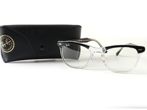 E24982 美品 Ray-Ban レイバン サングラス EAGLE EYE イーグルアイ RB2398F ケース付き アイウェア クリア×ブラック 53□21 145