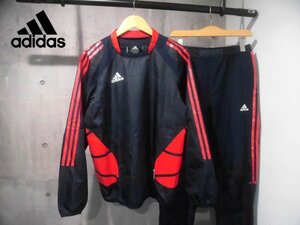 adidas アディダスFORMOTION ピステトップ＆パンツ セットアップ M/ウォームアップ ナイロン 上下セット/ウィンドブレーカー/紺 赤/メンズ