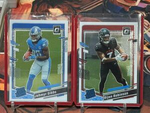 2023 Donruss Optic NFL BIJAN ROBINSON / JAHMYR GIBBS 優良 ルーキー ランニングバック 2枚セット Rated Rookie