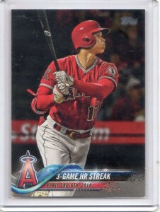 ●大谷翔平　カード　Vol.44　2018TOPPS UPDATE SERIES 3-GAME HR STREAK #US189　ルーキー　3試合連続HR　ロサンゼルス・エンゼルス