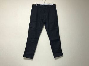 本物アルマーニジーンズARMANI JEANSコットンデニムパンツサーフアメカジミリタリーワークビジネススーツメンズ紺ネイビー46Mルーマニア製