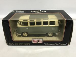 Maisto Volkswagen Van Samba フォルクスワーゲン 1/25 DIE-CAST METAL グレー 模型 現状 ジャンク扱い T2013116