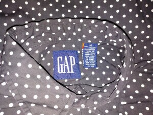 80s 90s オールドギャップ old gap 水玉 ドット シャツ 黒 ブラック M