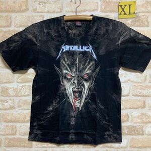 メタリカ　Metallica 悪魔　Tシャツ　XLサイズ　絞り染め ムラ染 半袖Tシャツ タイダイ バンドTシャツ