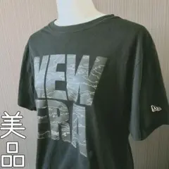 【美品】NEW ERA/ニューエラ (ブラック:タイガーカモフラ)Tシャツ　m