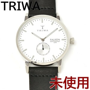 TRIWA トリワ 腕時計 ファルケン ホワイト×シルバー 革ブラック メンズ レディース クオーツ スモールセコンド シンプル 未使用 箱あり