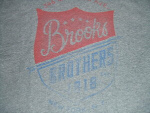 ★ 良品 BROOKS BROTHERS / ビンテージ加工 プリントTシャツ グレイ / M(肩幅47㎝身幅52㎝着丈71㎝) ★