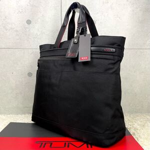 [希少] TUMI トゥミ コンパニオン トートバッグ メンズ ビジネス ブリーフケース 肩掛け 牛革+バリスティックナイロン A4+PC可 大容量 黒