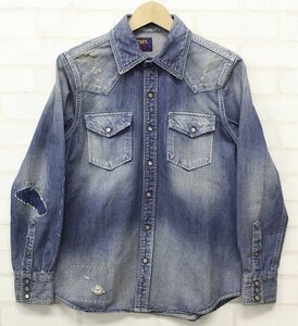 2T5093■TMT 16AW クラッシュHQデニムシャツ