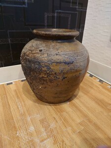 sr1234 031 備前焼 花瓶 壺 壷 備前 窯出し 正規品 陶器 骨董品 骨董 置物 花器 インテリア アンティーク 現状品 中古