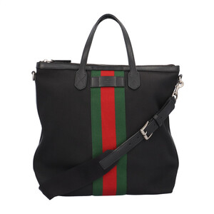 グッチ シェリー ショルダーバッグ キャンバス 619751 ブラック ユニセックス GUCCI 中古