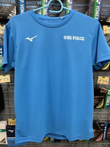 【MIZUNO 72JAB52023 L 】MIZUNO(ミズノ）Tシャツ　サックス バドミントン 新品 未使用 タグ付 ワンピースコラボTシャツ 2024モデル