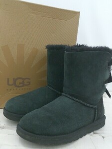 ■ ◎ UGG アグ BAILEY BOW 1002954 ショート ムートンブーツ サイズ23ｃｍ ブラック レディース E