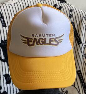 美品です♪メッシュキャップ♪フリーサイズ【楽天イーグルス RAKUTEN EAGLES】珍しい白＆イエロー仕様／スナップバック/ユニセックス仕様