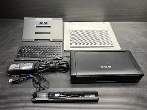 B25★EPSON インクジェットプリンター A4／PX-S06B ハンディスキャナー 冷却ボード ワイヤレスキーボード モバイルスタンド PC周辺セット