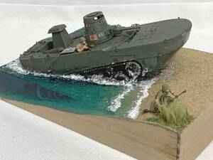 完成品 1/35 特二式内火艇 水陸両用戦車 上陸ジオラマ 戦車模型 Amegraphy