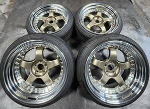 【１円～】WORK マイスター S1 3PIECE 深リム/段リム/ステップリム 希少PCD100-5穴 BRZ/86/プリウス/ウィッシュ/レガシー/インプレッサ他