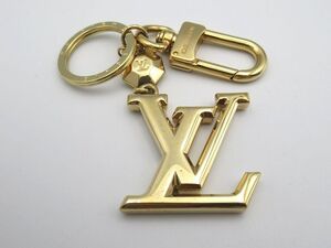 ☆LOUIS VUITTON ルイヴィトン M65216 LVファセット ロゴ キーリング バッグチャーム キーホルダー ゴールドカラー 小物 中古☆