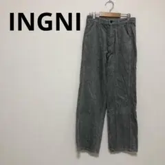 INGNI コーデュロイパンツ　F 後ろリボン　グレー　ワイドパンツ