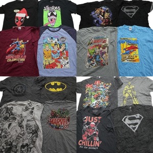 古着卸 まとめ売り マーベル DCコミック 半袖Tシャツ 16枚セット (メンズ XL ) スーパーマン ヴェノム バットマン MT3870 1円スタート