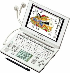 シャープ Brain 手書きパッド搭載カラー液晶電子辞書 PW-GC590-W 高校生学 (中古品)