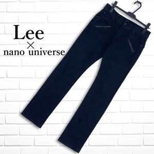 ◆美品◆ Lee RIDERS × nano universe リー ライダース ナノユニバース ストレッチ ブラック デニム パンツ ジーンズ 黒 メンズ 29　3554H