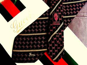 ●5-2303●在庫処分SALE●【GUCCI】オールド グッチ「ＧＧロゴ入」ネクタイ