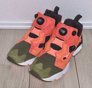 良品 REEBOK INSTA PUMP FURY ASYM V67791 24cm リーボック ポンプフューリー アシンメトリー ブラック カーキ オレンジ 黒 INSTAPUMP og