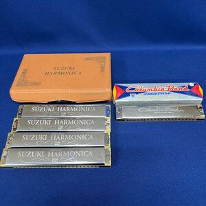 SUZUKI HARMONICA (C C# A Am) TOMBO Columbia Band (C) ハーモニカセット 鈴木楽器 トンボ ケース付 複音ハーモニカ (11166F