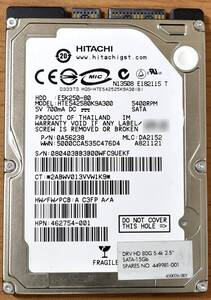 HITACHI HTE542580K9A300 [80GB 2.5インチ 9.5mm SATA HDD 2008年製 使用時間 88096H (Cristal DiscInfo 正常) (管:KH299