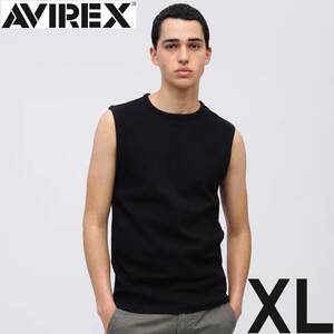 AVIREX デイリー ノースリーブ シャツ 黒 XLサイズ / DAILY NO SLEEVE SHIRT ブラック BLACK アヴィレックス