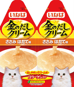 （まとめ買い）いなばペットフード 金のだしクリーム ささみ ほたて味 60g (30g×2) IC-83 猫用 〔×24〕