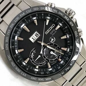 超美品 SEIKO セイコー ASTRON アストロン 腕時計 SBXB149 8Xシリーズ GPSソーラー GPS衛星電波受信 ビッグデイト ブラック 動作確認済み