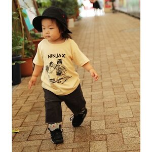 NINJA X (ニンジャエックス) キッズ・ベビーTシャツ 半袖 子供 2017 BB-Sampling Baby・Kids T-shirt Natural (120サイズ) スケボー