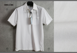 新品コムサメン高機能クールマックスシャツ衿ポロシャツM白半袖