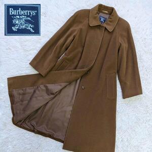 美品　BURBERRY バーバリー　ロングコート　ウールコート　カシミヤ 混　大きいサイズ比翼コート 比翼コート ウール 