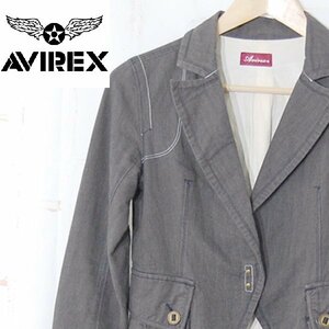 アヴィレックスAVIREX■コットン ジャケット ホック留め■S■グレー系 ※NK3523430