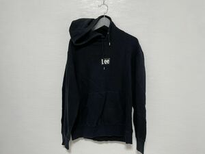 古着●Lサイズ　メンズ●LEE　リー　ムネプリントロゴ　パーカ●黒